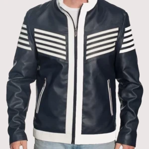 American Idol S23 Desmond Roberts Striped Leather Jacket
