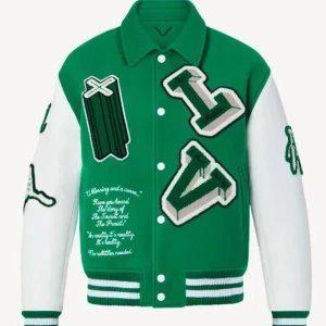 Men's Louis Vuitton Green Varsity Jacket