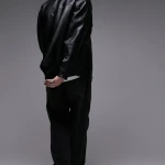 Faux Leather Shirt Jacket