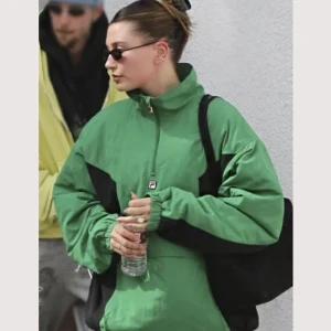 Hailey Bieber Half-Zip Anorak Jacket