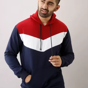 Men Full Sleeve Color Block Hoodie
