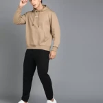 Men Full Sleeve Solid Hooded Sweatshirt