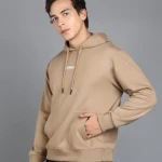 Men Full Sleeve Solid Hooded Sweatshirt