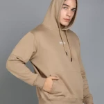 Men Full Sleeve Solid Hooded Sweatshirt