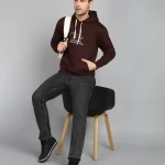 Men Full Sleeve Solid Hooded Sweatshirt