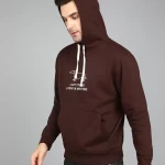 Men Full Sleeve Solid Hooded Sweatshirt