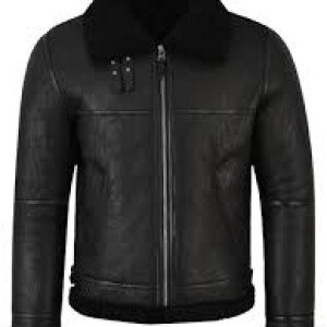 Men’s Black B3 Shearling Leather Biker Jacket