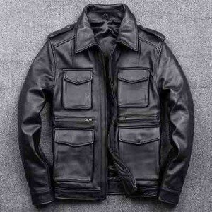 Men's Premium Black Cowhide Biker Jacket