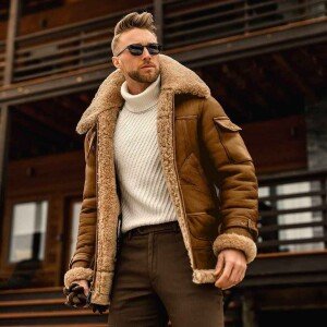 Men's Premium Shearling Leather Jacket