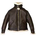 B3 Bomber Aviator A2 WWII Air Force Real Sheepskin Brown Genuine Leather Jacket