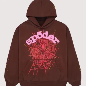 Sp5der Brown Web Hoodie