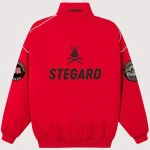 Red Stegaro Moto Bomber Jacket