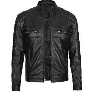 Men’s Austin Black Leather Biker Jacket