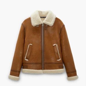Women's Premium Tan Brown Shearling Jacket