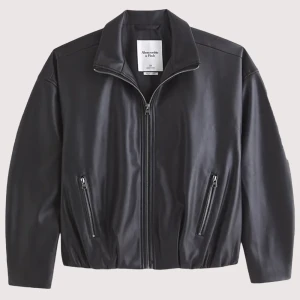 Abercrombie Bubble Hem Vegan Leather Bomber Jacket