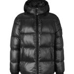 Salvador hooded black puffer jacket mens