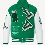 Men's Louis Vuitton Green Varsity Jacket