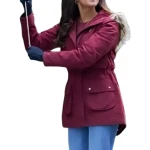 Heather Hemmens Christmas Under the Lights 2024 Maroon Jacket