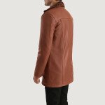 Cinnamon Distressed Leather Fur Coat