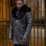 Cody's shearling trench coat with Fox Fur trims