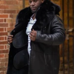 Cody's shearling trench coat with Fox Fur trims