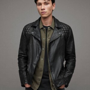 Conroy Crinkled Leather Biker Jacket