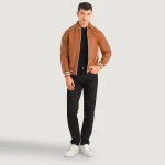 Cooper Black Leather Varsity Jacket