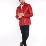 Fight Club Tyler Durden Mayhem Red Leather Jacket
