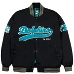 Miami Dolphins GOLF WANG Satin Bomber Jacket