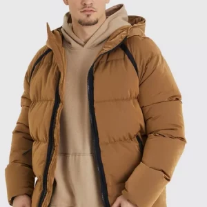 Tall Crinkle Hooded Puffer Jacket