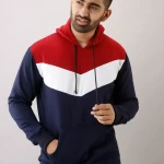 Men Full Sleeve Color Block Hoodie