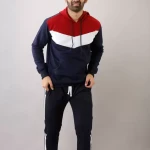 Men Full Sleeve Color Block Hoodie