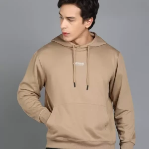 Men Full Sleeve Solid Hooded Sweatshirt