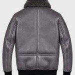 Men’s B2 Grey Leather Shearling Jacket