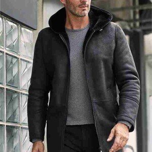 Men's Black B3 Shearling coat