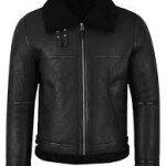 Men’s Black B3 Shearling Leather Biker Jacket