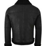 Men’s Black B3 Shearling Leather Biker Jacket