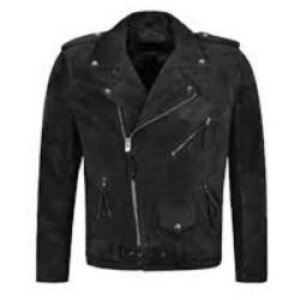 Men’s Distressed Black Suede Leather Jacket