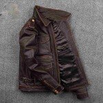 Men's Premium Brown Cowhide Biker Jacket