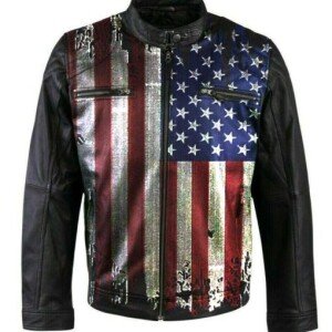 American Flag Motorcycle Leather Jacket