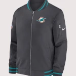 Miami Dolphins Anthracite Coach Bomber Jacket