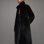 Womens 2-In-1 Reversible Shearling Coat