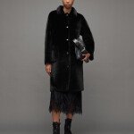 Womens 2-In-1 Reversible Shearling Coat