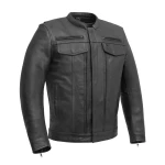 Men's Black Leather Motorcyle Jacket
