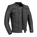 Men's Black Leather Motorcyle Jacket