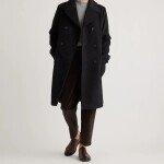 Italian Wool Double-Breasted Long coat