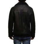 Men’s Aviator Black B3 World War2 Real Shearling Sheepskin Flying Jacket