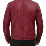Men’s Maroon Leather Biker Jacket