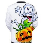 Men’s Funny Halloween Pumpkin Print Bomber Jacket