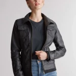 100% Leather Jacket with Hood
